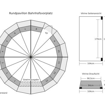 Vitrinenmaße auf dem Bahnhofsvorplatz