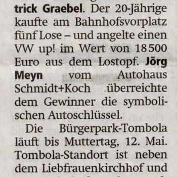 Die Bürgerpark-Tombola in der Kreiszeitung